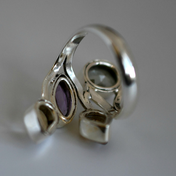 Multi Gemstone Sterling Silver Ring - Picture 2 of 5